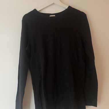 H&M schwarzer Ripp-Pullover Grösse S