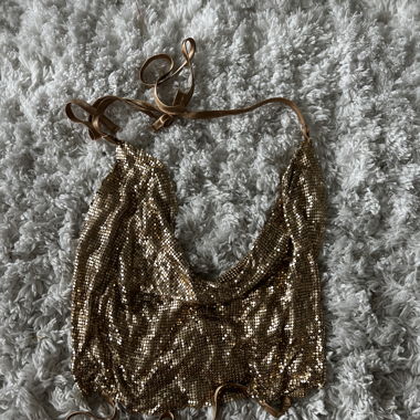Gold halter neck