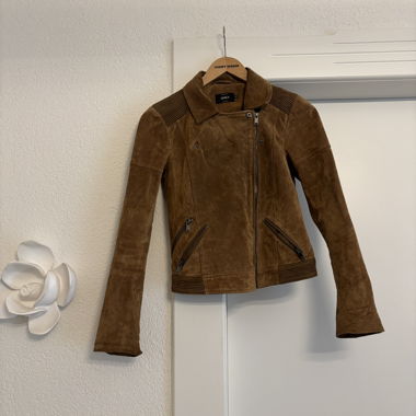 Suede-look leather jacket
