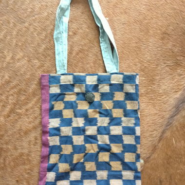 Checkered Fabric Tote