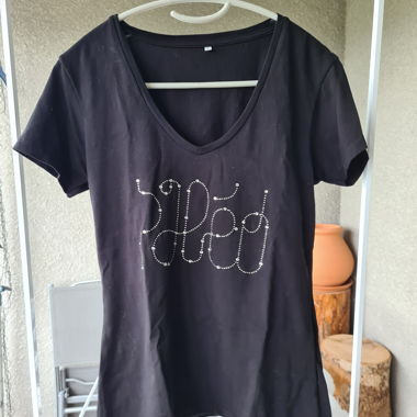 T-shirt noir strass taille L Paléo 