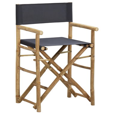 Sedie pieghevoli set di 2 Grigio scuro Bambù