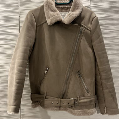 Zara Winter Pilot Jacket Beige, Size M