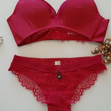 SEXY dark pink lingerie set S