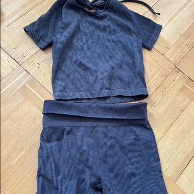 Completo sportivo Stradivarius, a coste, grigio scuro S / M