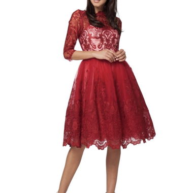 Red Lace Dress Chi Chi London