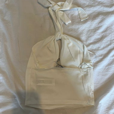 Bershka Tie-Waist White Top