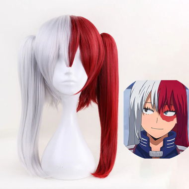 Parrucca cosplay bicolore Shoto My Hero Academia