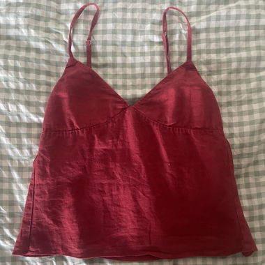 Red Linen Top