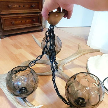 Decken lampe aus hirschgeweih