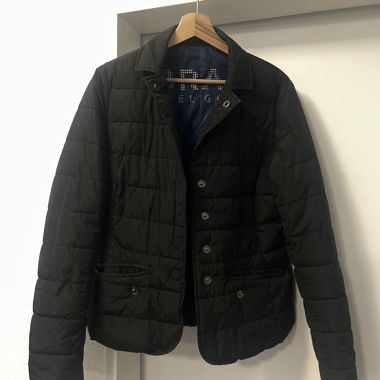 Black quilted transitional jacket
