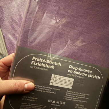 3xTerry Stretch Fitted Sheet Children's Bed lilac