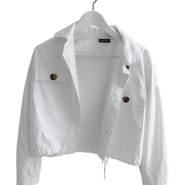 Weisse Kurzjacke Jeans