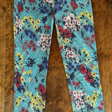 Pantalon fleuri turquoise Occo taille 40/42 