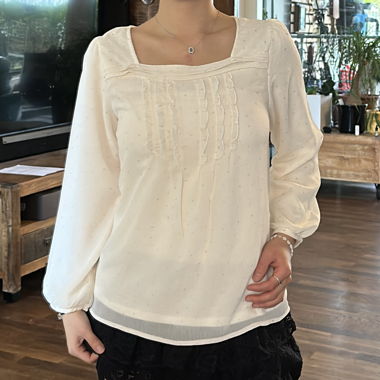 japanese vintage: babydoll white top