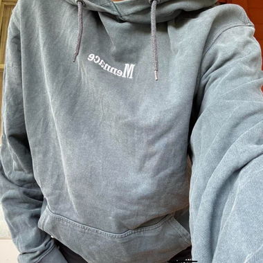 Menace grey logo hoodie