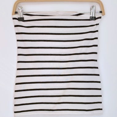 Top bustier a righe bianco e blu