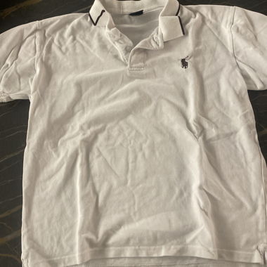White polo shirt with logo embroidery