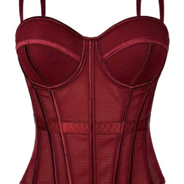 Burgundy corset with straps