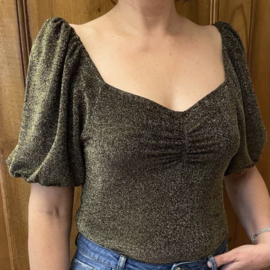 Top pailleté doré 