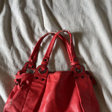 Rote Handtasche Kunstleder