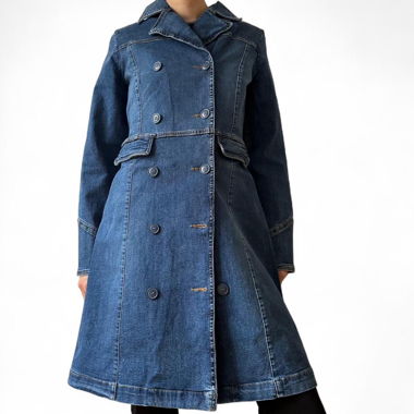 Denim trench coat