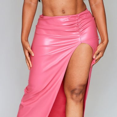 Set co-ord in ecopelle rosa