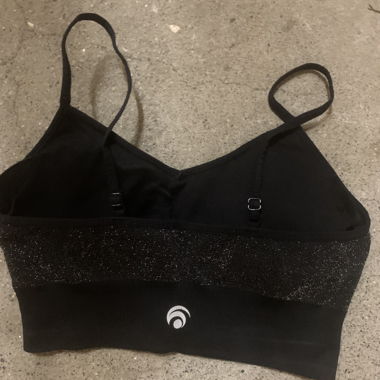 OCEAN APART BLACK-GREY GLITTER SPORT TOP XS