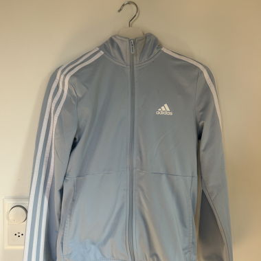 Adidas light blue jacket, S