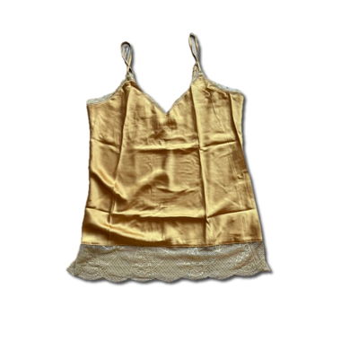 Yellow satin lace cami