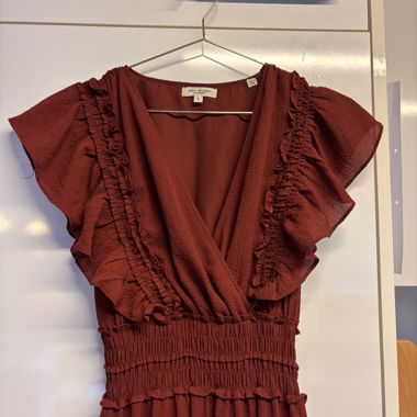 Max Studio maxi dress red ruffles size S