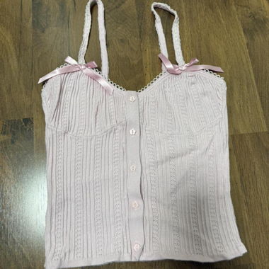 FB Sister top lavorato a maglia rosa S