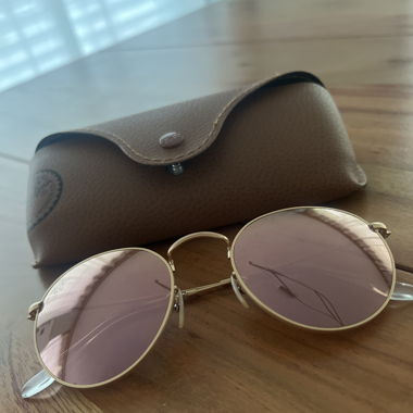 Rayban Round Metal Sunglasses - Gold Size 53 mm