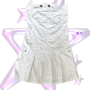 Y2K Tommy Hilfiger White Strapless Mini Dress 