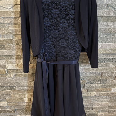 Swing Evening Dress dark blue with matching bolero