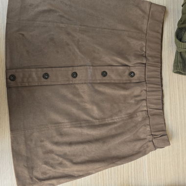 Gonna in camoscio marrone