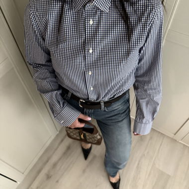 Tommy Hilfiger Tailored Fit Gingham Shirt Navy