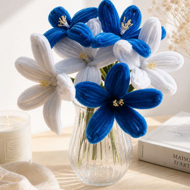 Fleurs decoratives en fil chenille