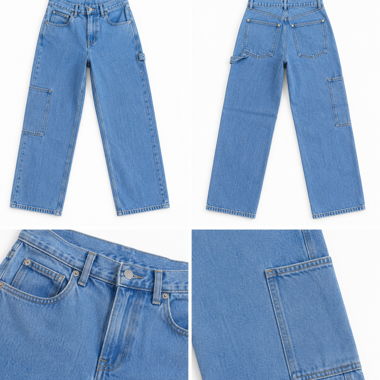 Jeans cargo blu
