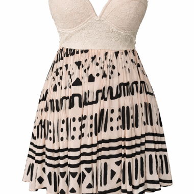 Abito bustier stampato