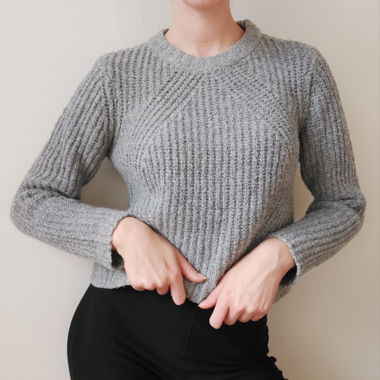 Grey knitted sweater