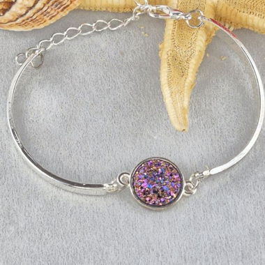 Bracelet en argent 925 avec pierre naturelle scintillante