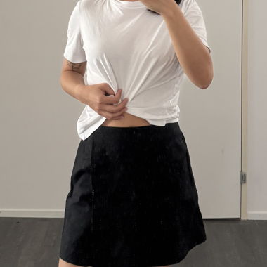 Schwarze Leinen Skorts 