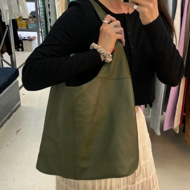Italian Green Leather Shoulder Bag