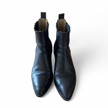 Navyboot schwarze Leder-Ankle-Boots