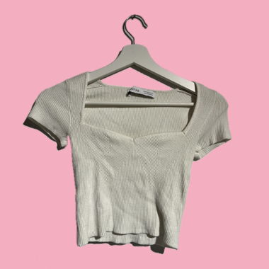 Bershka crop-top côtelé