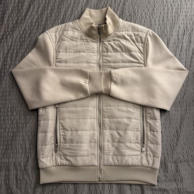 Giubbotto trapuntato beige con cerniera
