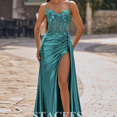 Robe de soirée turquoise Stacees