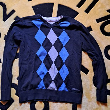Angelo Litrico V-Pullover Argyle, Grösse L