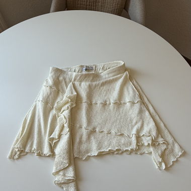 Gonna in maglia color crema